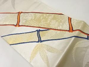 アンティーク　竹笹模様織出し袋帯（材料）